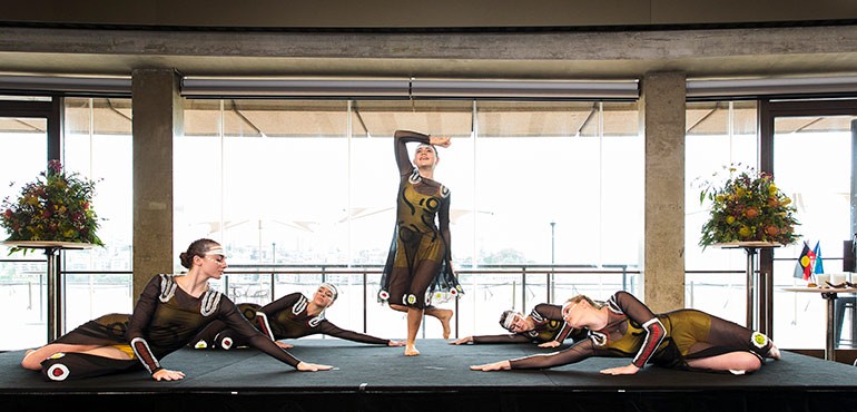 Performers dance at the awards ceremony at the Opera House